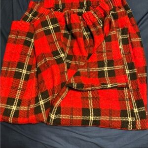 Vibrant Red and Black Plaid Sweatpants with Drawstring Waist